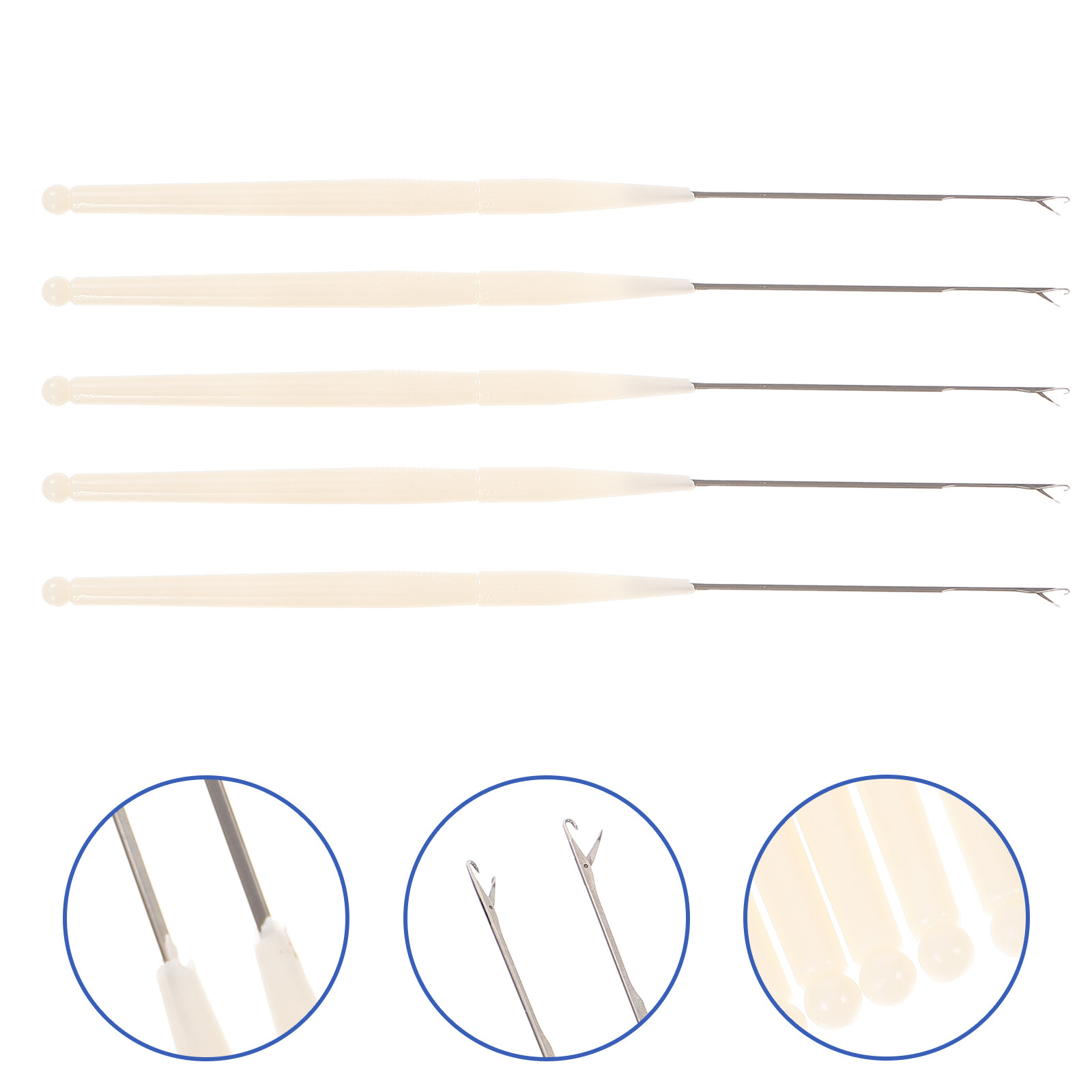 Needle Threader Tool - 5 agujas de ganchillo pequeñas, resistentes,
