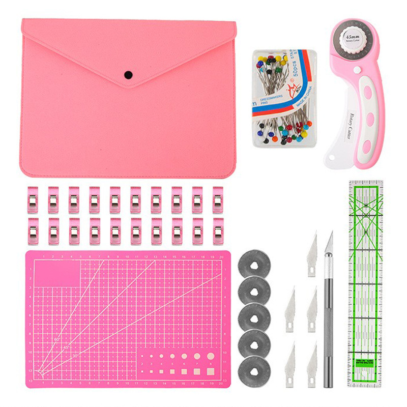 Rotary Cutter Fabric - Juego de cortadores rotativos rosa -