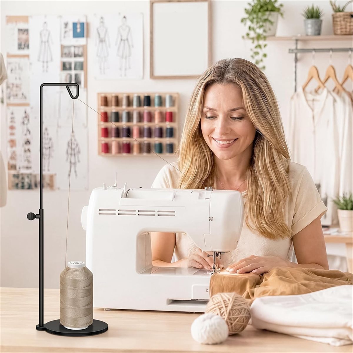 Soporte de hilo cónico ajustab - Serger Thread Cone reseña y precio