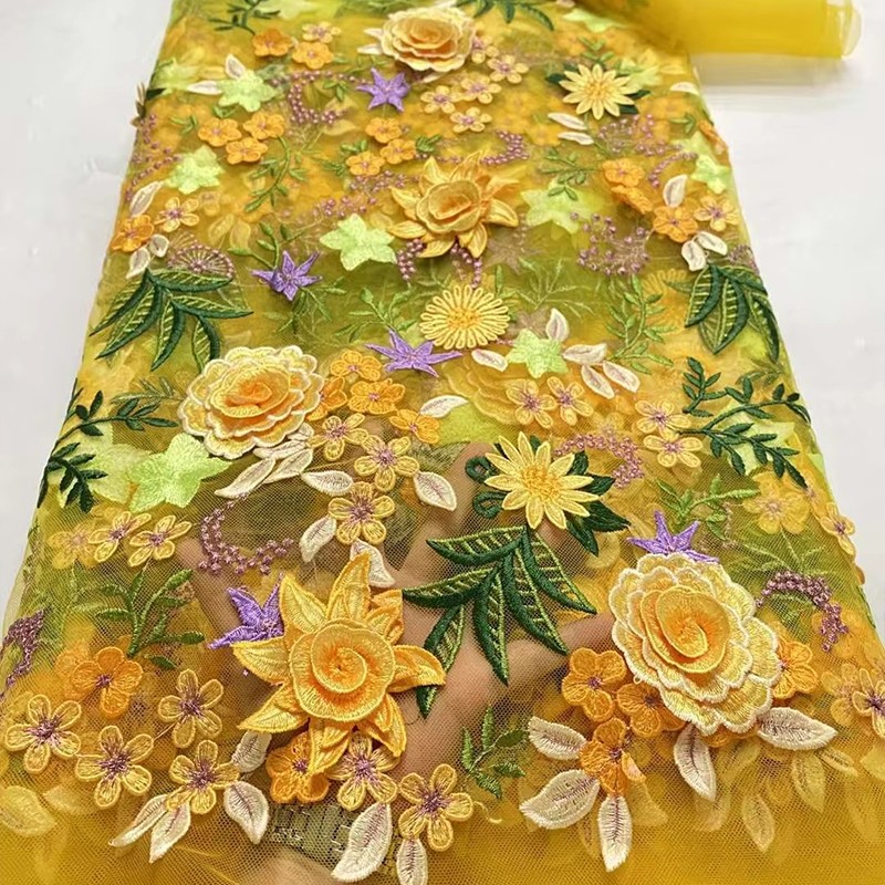 Tela de tul bordada con flores - Textile For Sewing reseña y precio