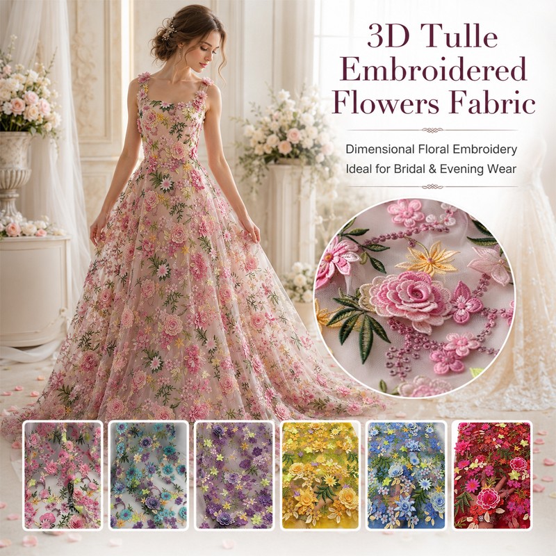 Tela de tul bordada con flores - Textile For Sewing reseña y precio